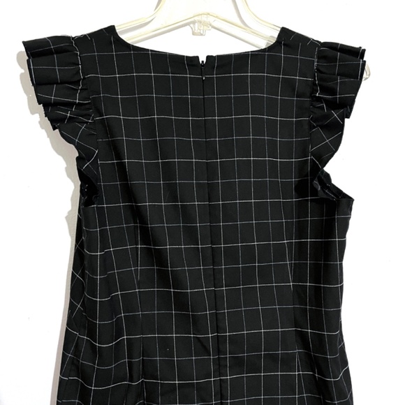 NWT LOFT Black Checkered Classic Shift Dress - Picture 6 of 10